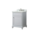 Aurora 25 in. White Vanity with Carrara Top