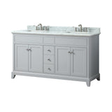 Studio Design Collection Aurora 61 in. Double Sink Vanity with Carrara Marble Top
