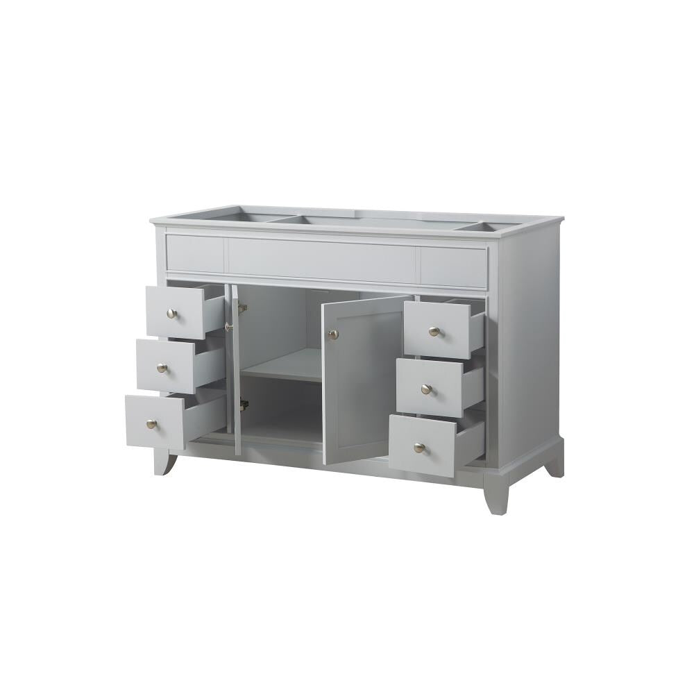 Studio Design Collection Aurora 49 in. White Bathroom Vanity with Carrara Marble Top