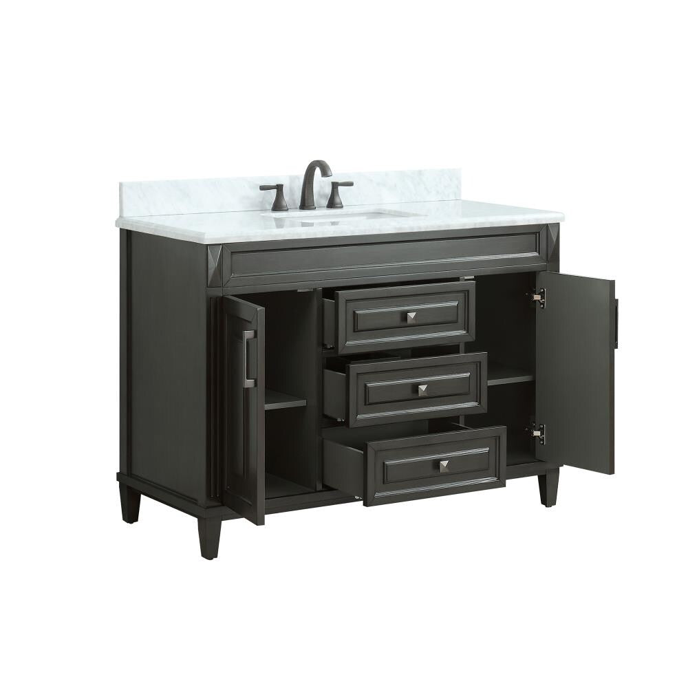 Sterling White 49 in. Vanity with Marble Top