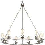 Progress Lighting Debut 9-Light Brushed Nickel Farmhouse Chandelier