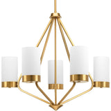Progress Lighting Elevate 5-Light Brushed Bronze Mid-century Chandelier