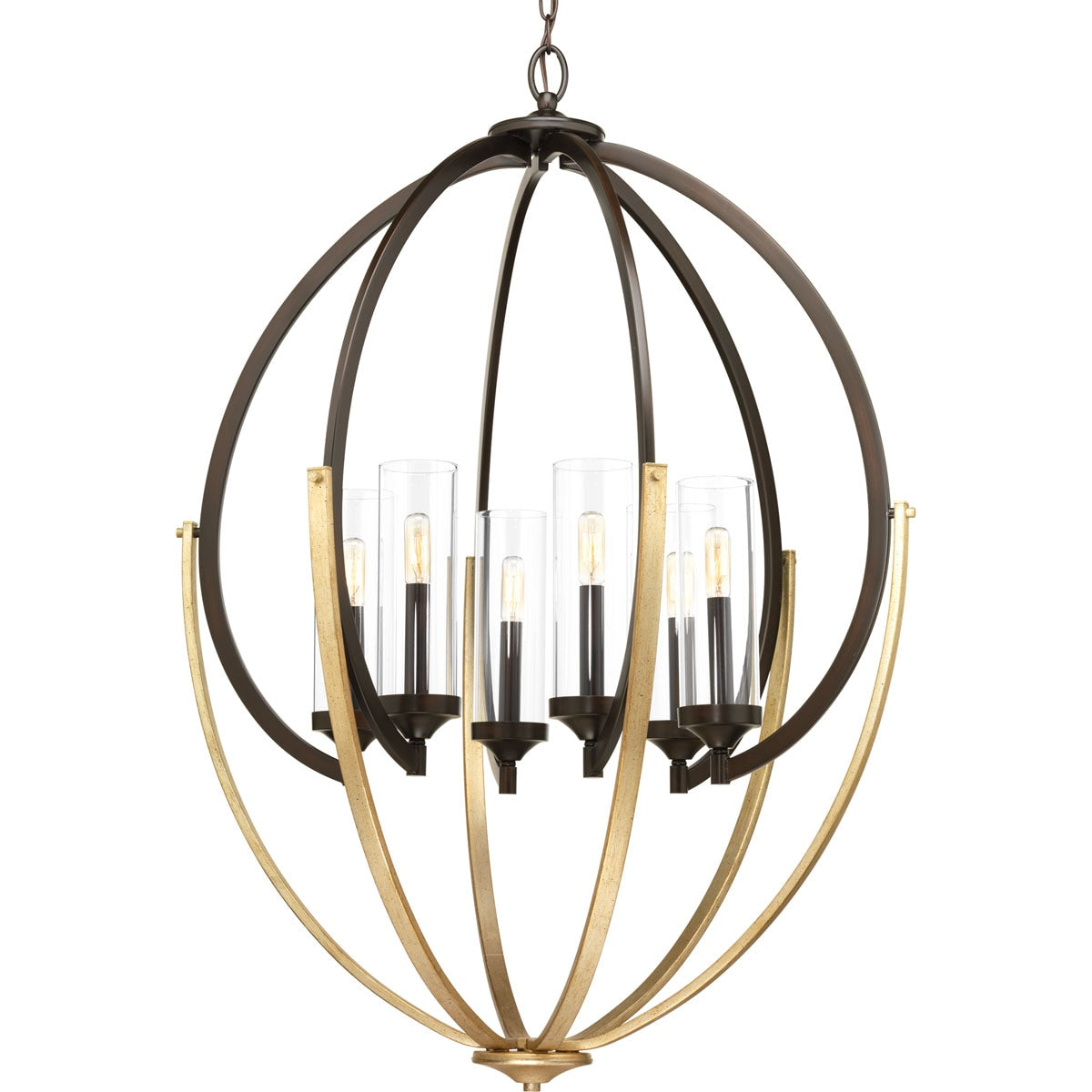 Progress Lighting Evoke 6-Light Antique Bronze Transitional Chandelier