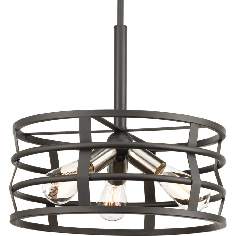 Progress Lighting Remix 3-Light Graphite Transitional Drum Medium Hanging Pendant Light