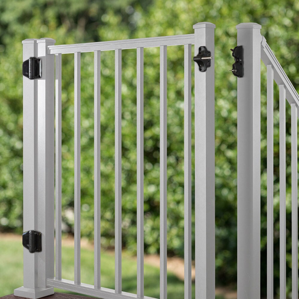 Trex Gates 4-ft H x 4-ft W Classic White Aluminum Spaced Picket Flat-top Decorative Walk-thru Fence Gate