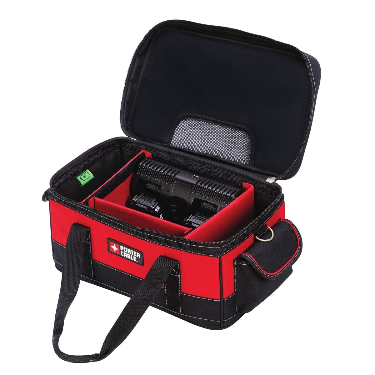 PORTER-CABLE 20-Volt Max Power Tool Battery Charger with Storage Bag (2 Batteries Included)