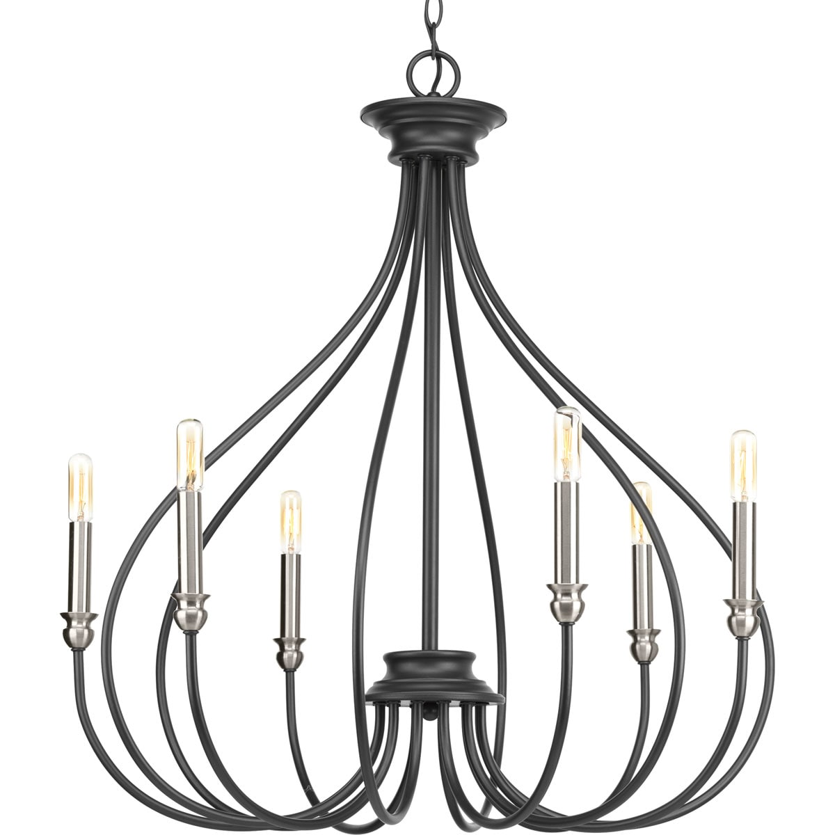 Progress Lighting Whisp 6-Light Gray Farmhouse Chandelier