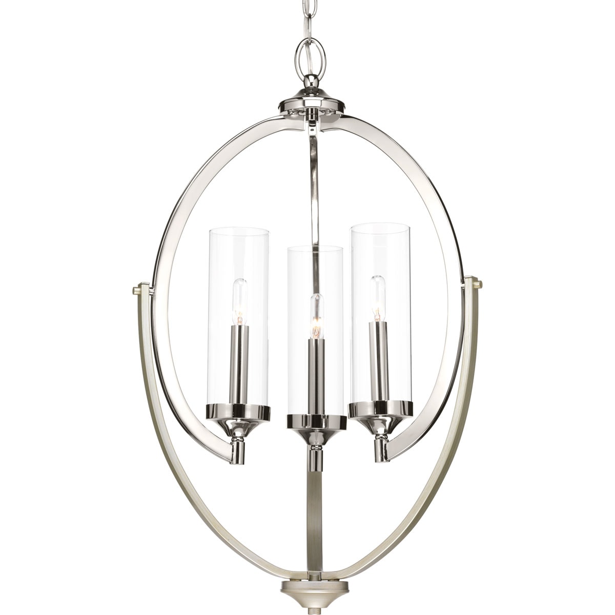 Progress Lighting Evoke 3-Light Polished Nickel Transitional Chandelier