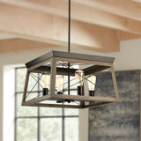 Progress Lighting Briarwood 4-Light Antique Bronze Farmhouse Chandelier, 20-in