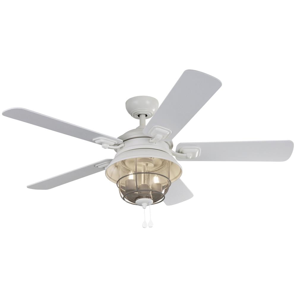 Harbor Breeze Altissa 52-in Matte White LED Indoor/Outdoor Ceiling Fan with Light (5-Blade)