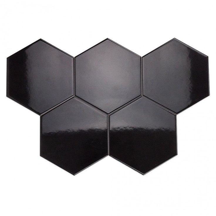 Magen Hex Dark Gray Polished Ceramic Hexagon Tile