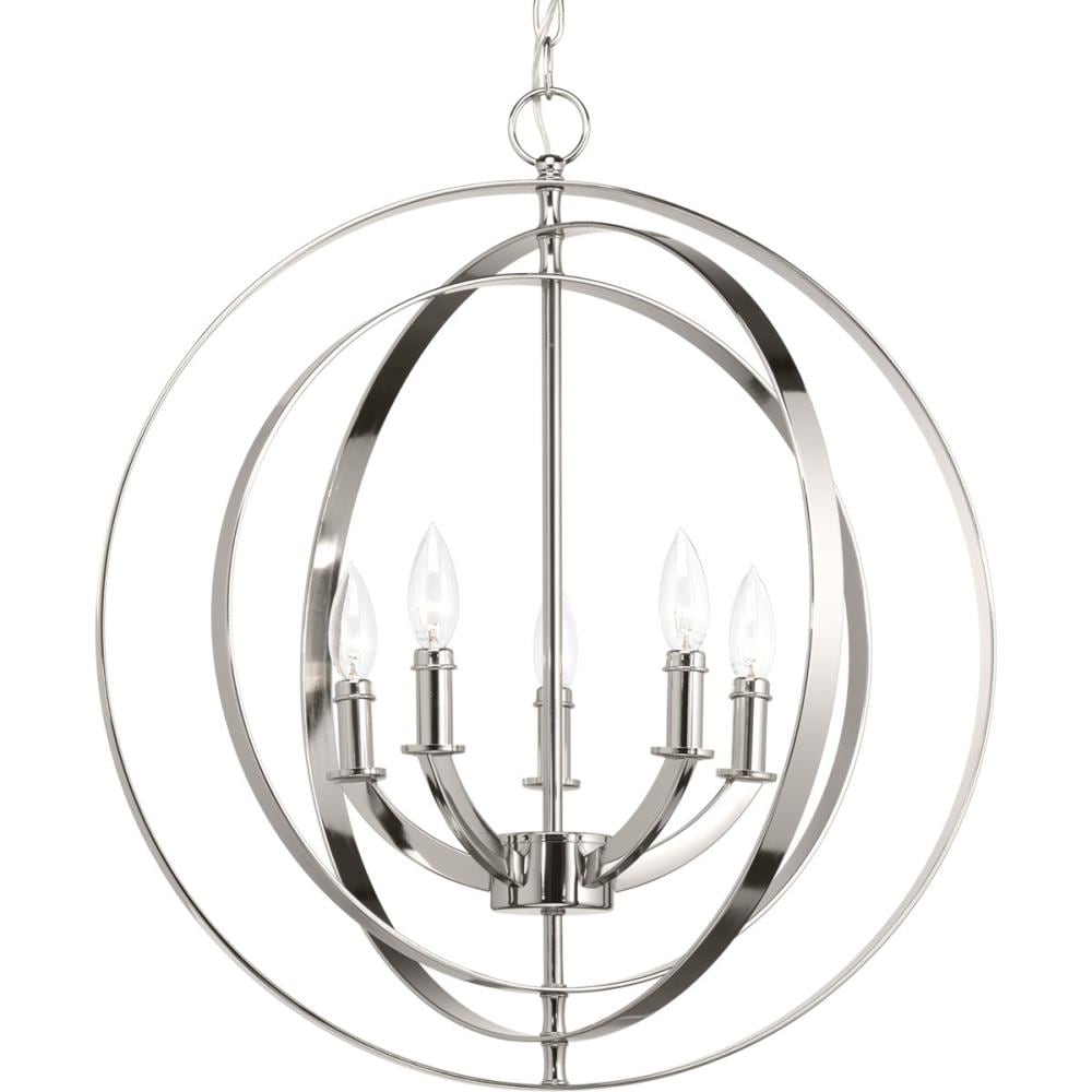 Progress Lighting Equinox 5-Light Polished Nickel Transitional Chandelier