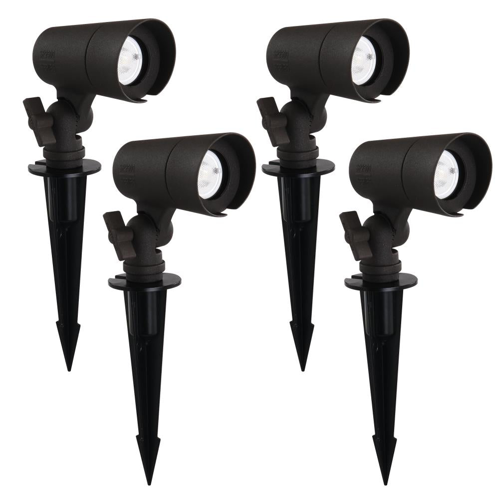 Portfolio 290-Lumen 6-Watt Textured Bronze Low-Voltage LED Spot Light Kit (4-Pack)