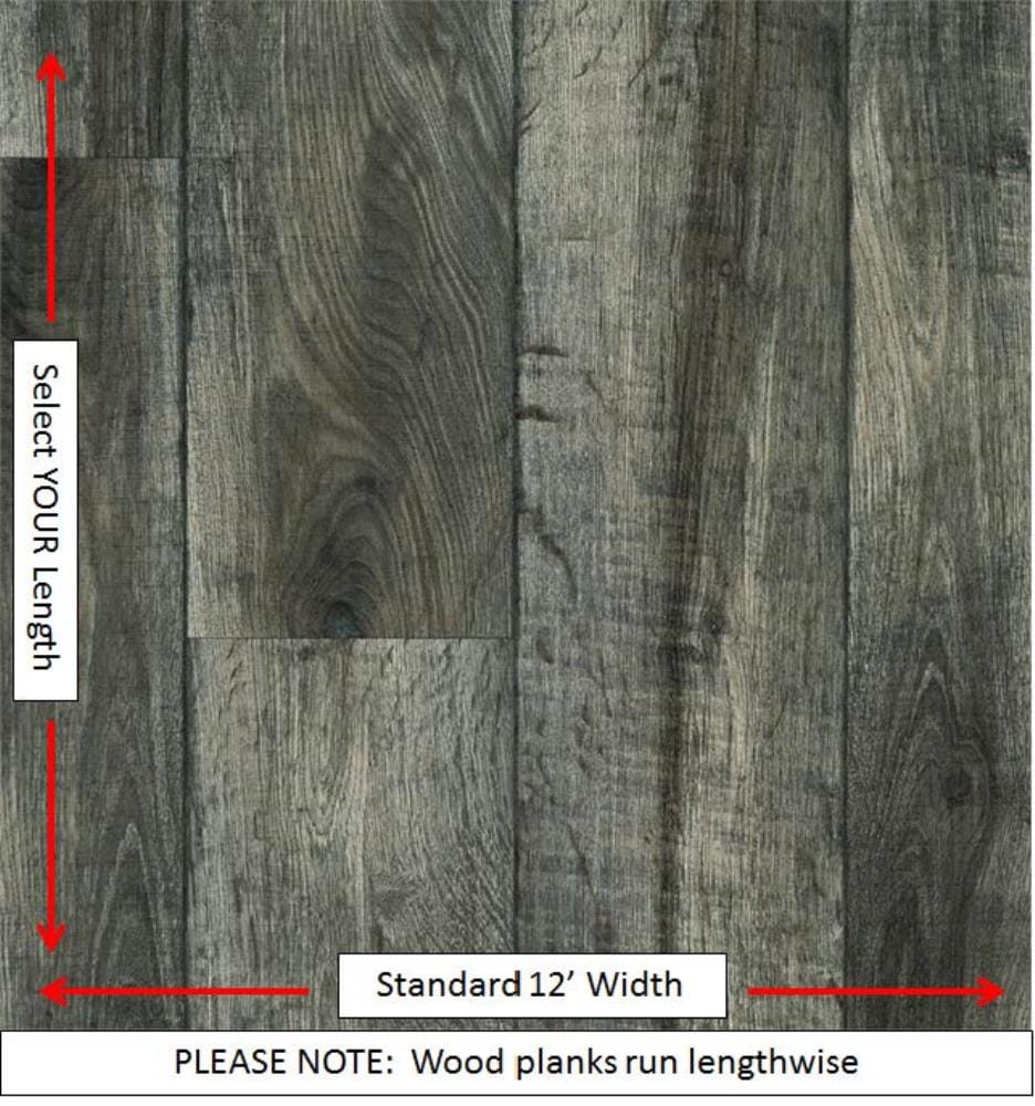 Armstrong Flooring Pickwick Landing III 12‑ft W Cut‑to‑Length Plank Gray Wood Look Low‑Gloss Sheet Vinyl