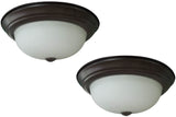 Project Source 2-Pack 13-in Bronze Transitional Integrated LED Flush Mount Ceiling Light, ENERGY STAR