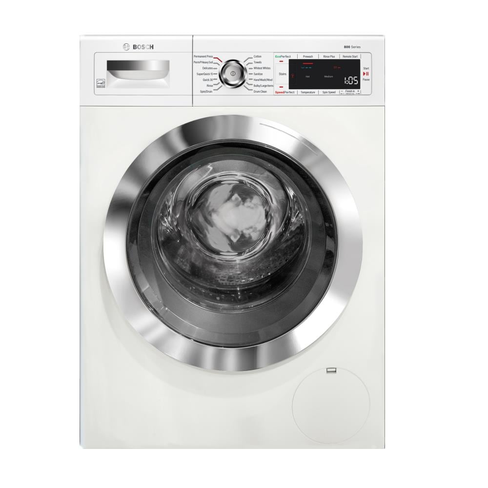 Bosch Home Connect 800 2.2-cu ft High Efficiency Stackable Smart Front-Load Washer (White) ENERGY STAR