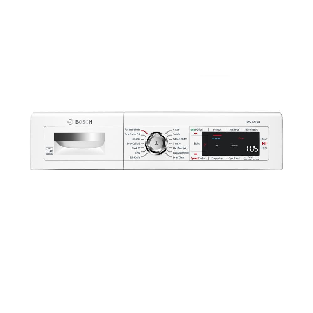 Bosch Home Connect 800 2.2-cu ft High Efficiency Stackable Smart Front-Load Washer (White) ENERGY STAR