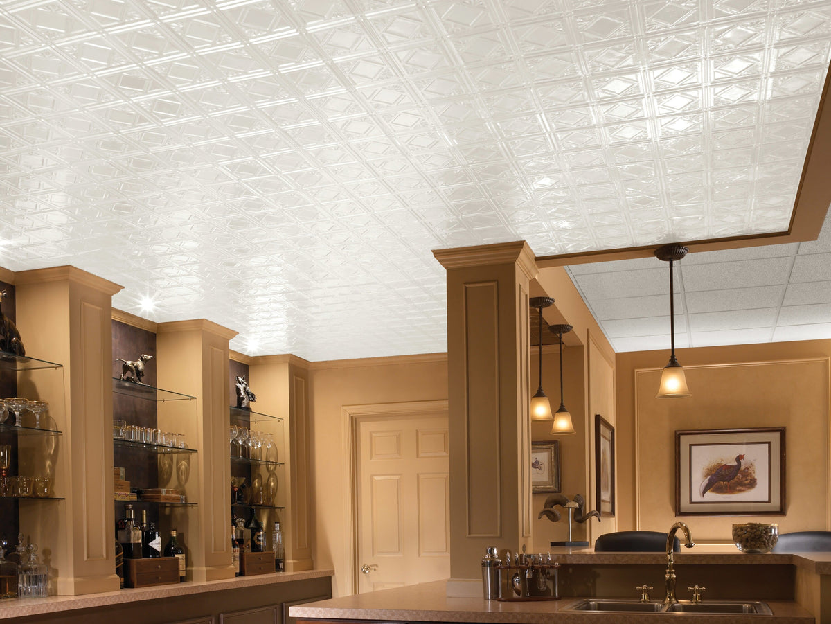 Armstrong Ceilings 48-in x 24-in Metallaire Fans White Metal/Tin Surface-Mount Panel Ceiling Tiles