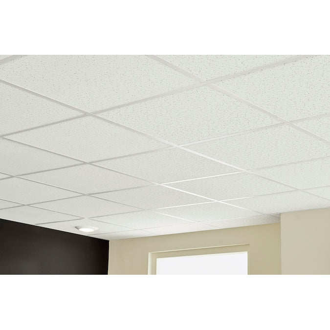 Armstrong Ceilings 2-ft x 2-ft Random Textured Contractor White Mineral Fiber Drop Ceiling Tile (16-Pack, 64-sq ft / Case)