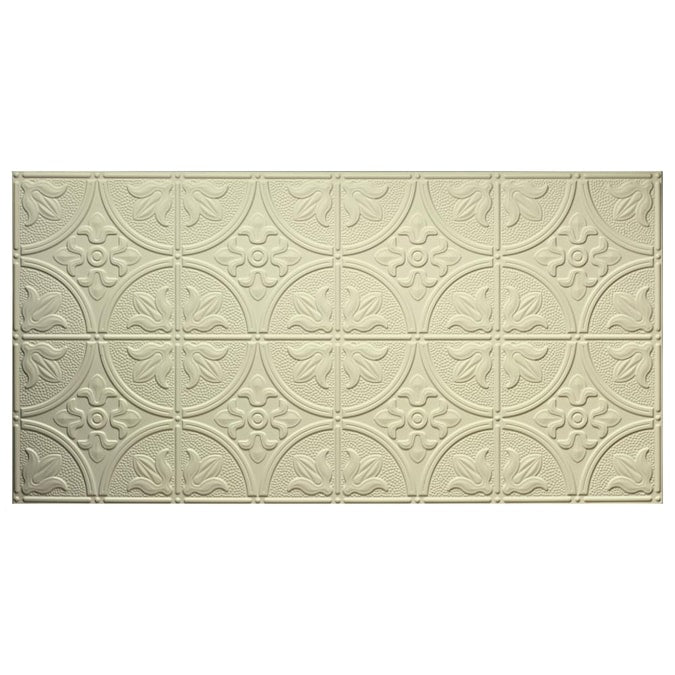 Dimensions 4-ft x 2-ft Creme Polystyrene Surface-mount Ceiling Plank (1-Pack, 8-sq ft / Case)
