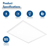 2 ft. x 2 ft. White Integrated LED Dimmable Back Lit Panel 5000K (6-Pack) - Super Arbor