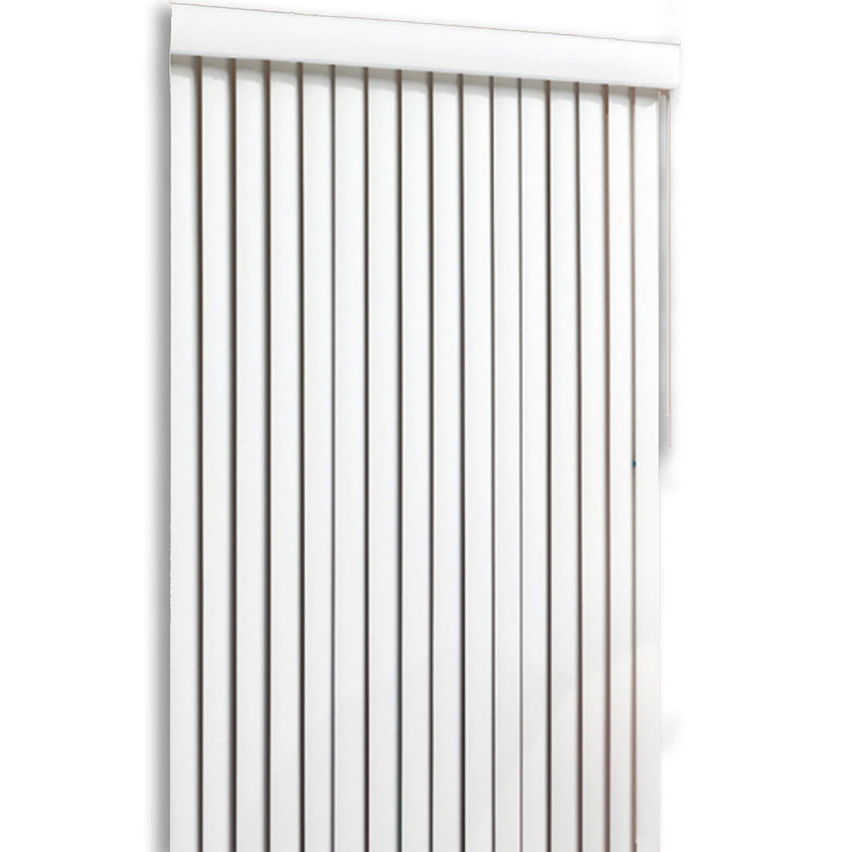 Project Source Room Darkening Vertical Blinds, Cordless, White Vinyl, 3.5-in Slats, 66-in W x 84-in L