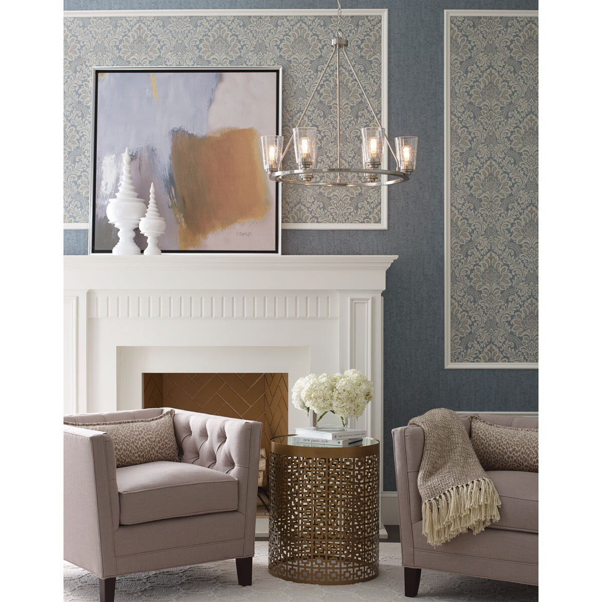Progress Lighting Debut 6-Light Brushed Nickel Farmhouse Chandelier