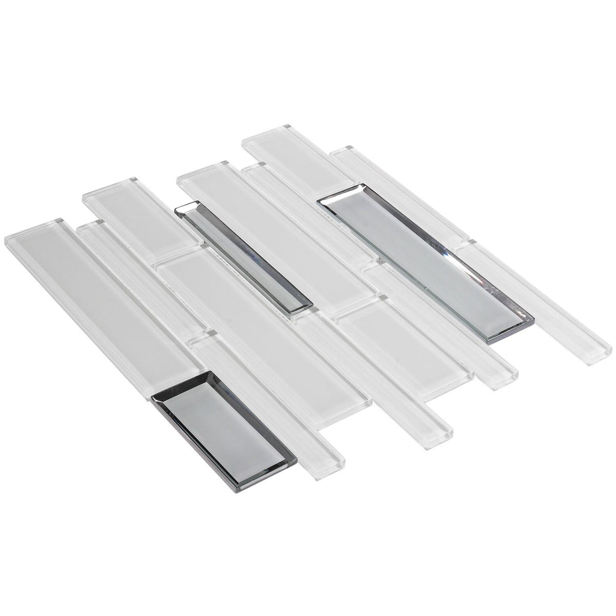 Elida Ceramica Mirror Glass Reflections 12-in x 12-in Glossy Glass Linear Mosaic Wall Tile