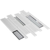 Elida Ceramica Mirror Glass Reflections 12-in x 12-in Glossy Glass Linear Mosaic Wall Tile