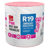 Owens Corning Eco Touch R-19 Unfaced Fiberglass Insulation Roll, 23 in W x 39 ft L, 75.07 sq ft Coverage