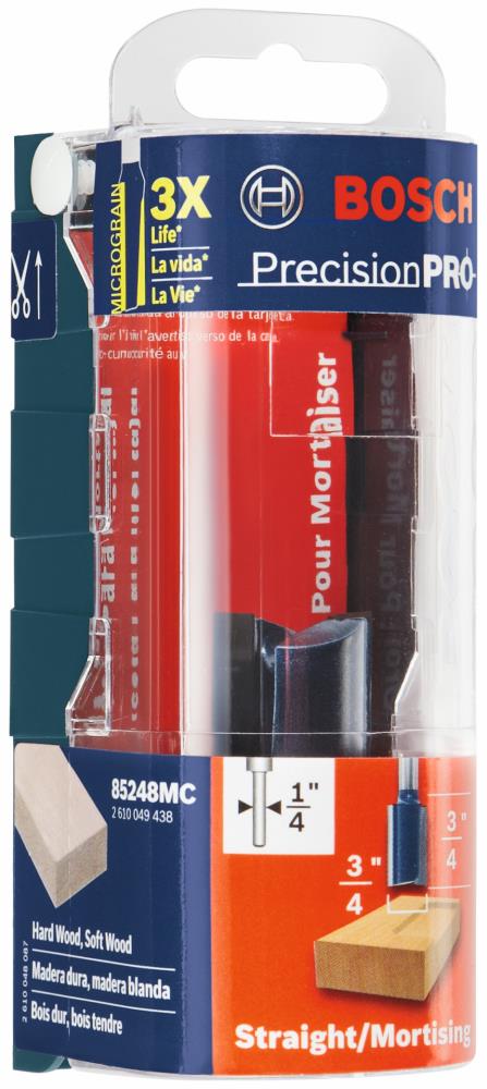 Bosch 3/4-in Carbide-Tipped Hinge Mortising Router Bit, 1/4-in Shank