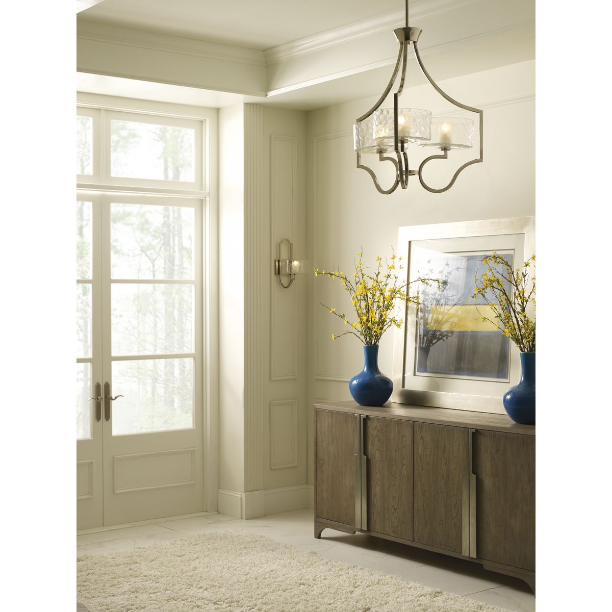 Progress Lighting Caress 3-Light Polished Nickel Modern/Contemporary Chandelier