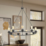 Progress Lighting Debut 9-Light Gray Farmhouse Chandelier