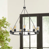 Progress Lighting Debut 9-Light Gray Farmhouse Chandelier
