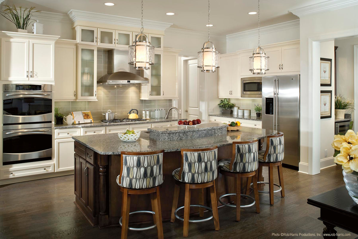 Progress Lighting Bay Court 1-Light Brushed Nickel Textured Glass Drum Pendant, 11.75-in x 18.25-in