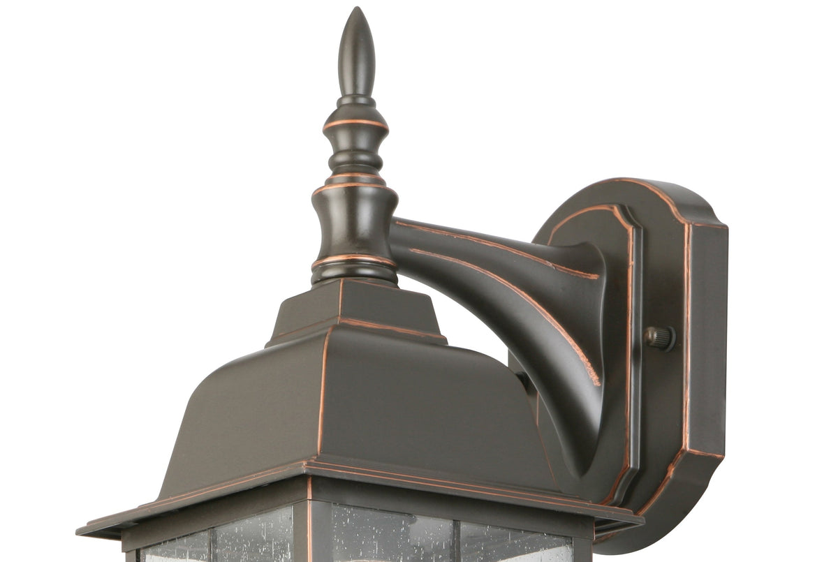 Portfolio Litshire 13.5-in H Oil-Rubbed Bronze Outdoor Wall Lantern, Medium Base (E26)