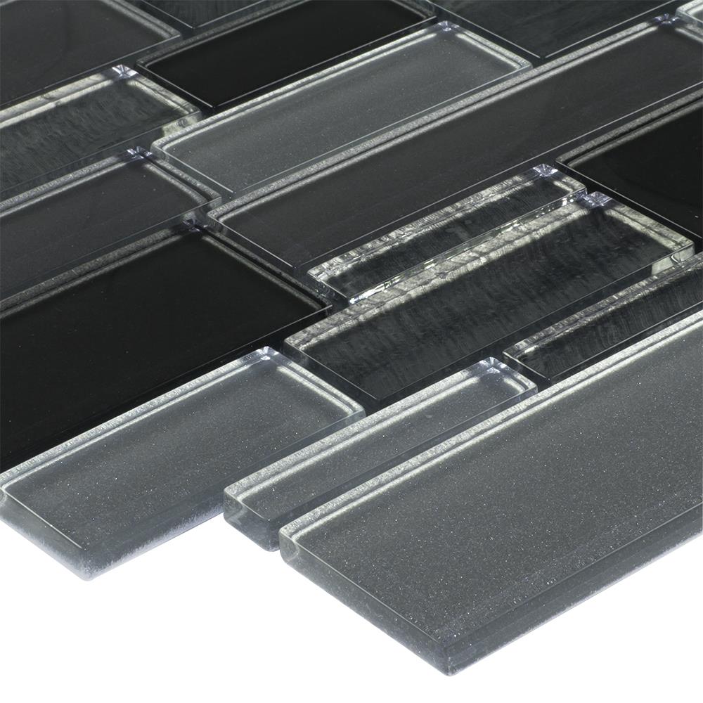 Elida Ceramica 3-in x 12-in Glass and Metal Linear Mosaic Tile Sample