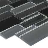 Elida Ceramica 3-in x 12-in Glass and Metal Linear Mosaic Tile Sample