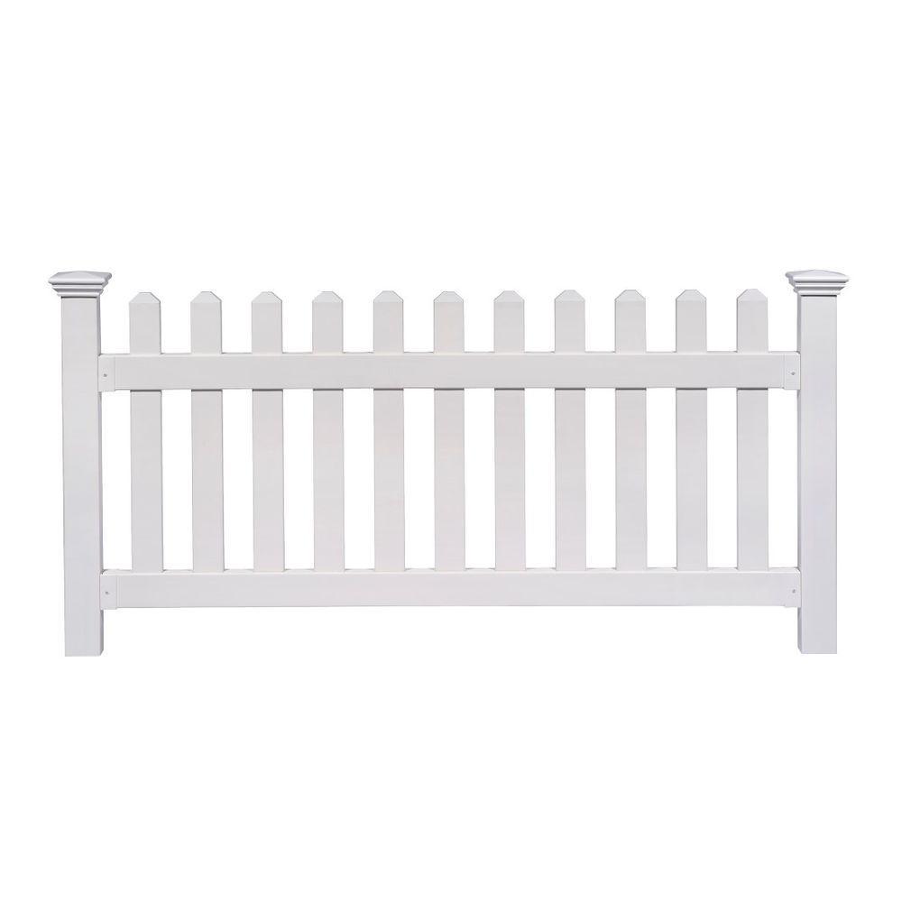 Zippity Outdoor Products 3 ft. x 6 ft. Newport Picket Fence W/Post and No-Dig Steel Pipe Anchor Kit - Super Arbor