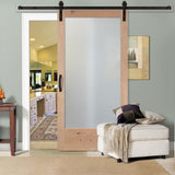 Masonite Traditional 42-in x 84-in Natural Unfinished Knotty Alder Wood Single Barn Door