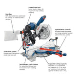 15 Amp Corded 10 in. Dual-Bevel Sliding Glide Miter Saw with 60-Tooth Saw Blade and Bonus Gravity Rise Stand with Wheels