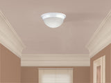 Project Source 8.75-in White Traditional Incandescent Flush Mount Light