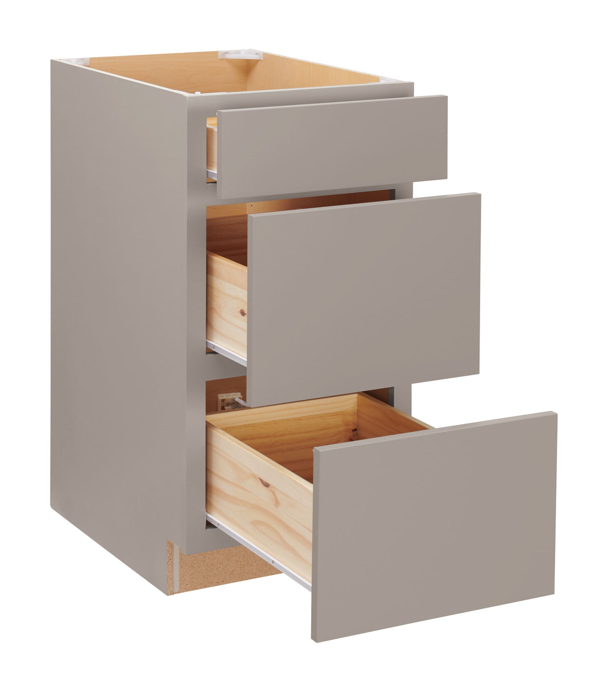 Diamond NOW Wintucket 18-in W x 35-in H x 23.75-in D Cloud Gray 3-Drawers Base Fully Assembled Cabinet (Recessed Panel Style)