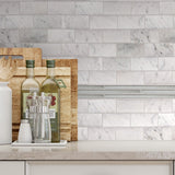 Elida Ceramica Silver 12-in x 12-in Glass Pencil Liner Tile