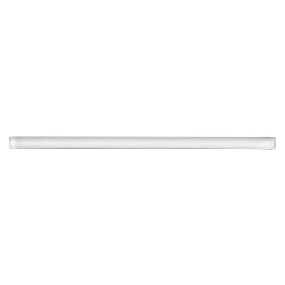 Elida Ceramica White Glass Pencil Liner Tile, Glossy – 11.81 in L x 0.51 in W x 10 mm T