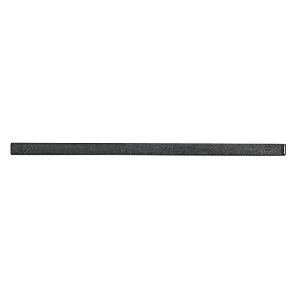 Elida Ceramica Black Glass Pencil Liner Tile, Glossy, 12-in x 11-in (Actual 11.81-in x 0.51-in)