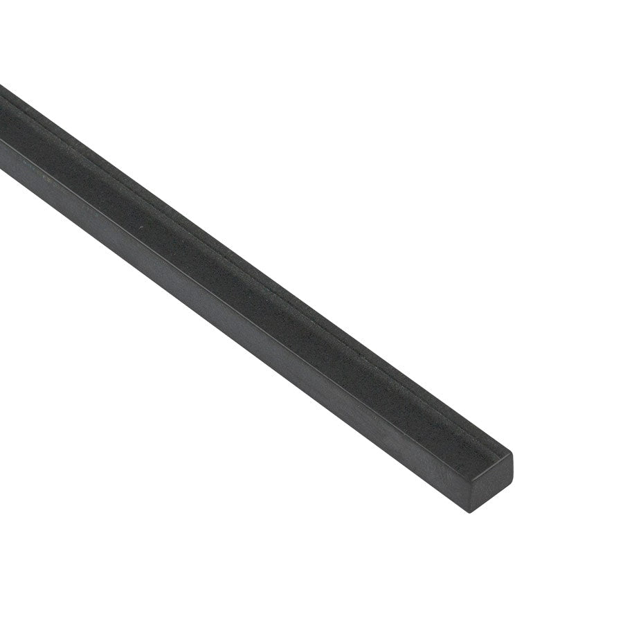 Elida Ceramica Black Glass Pencil Liner Tile, Glossy, 12-in x 11-in (Actual 11.81-in x 0.51-in)