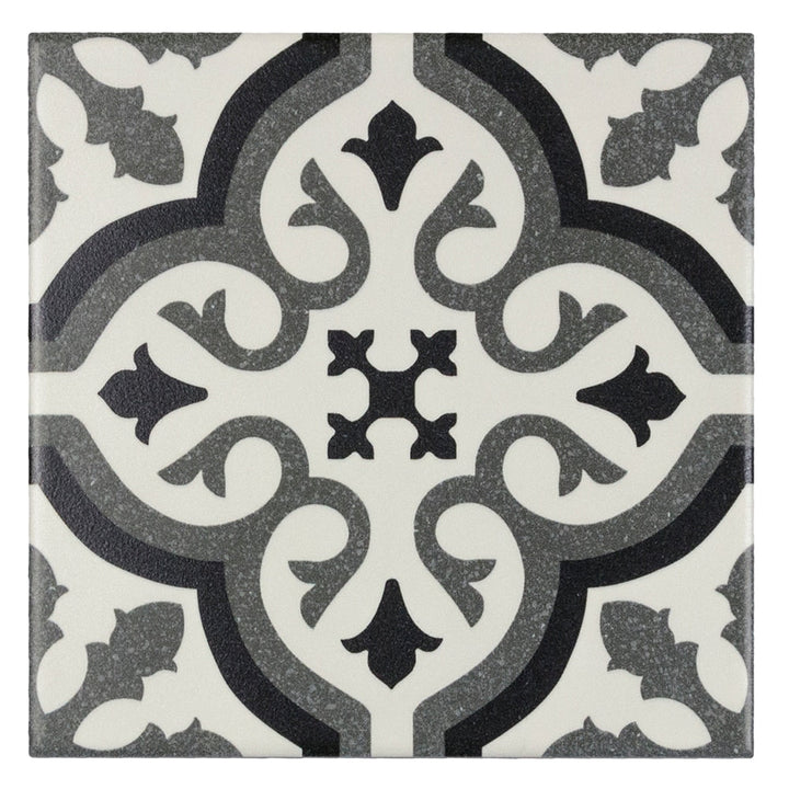 Elida Ceramica Lolita Deco Squares 6-in x 6-in Matte Porcelain Encaustic Floor and Wall Tile, 0.239-sq ft Piece