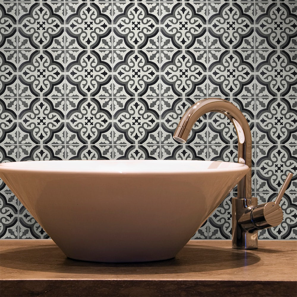 Elida Ceramica Lolita Deco Squares 6-in x 6-in Matte Porcelain Encaustic Floor and Wall Tile, 0.239-sq ft Piece