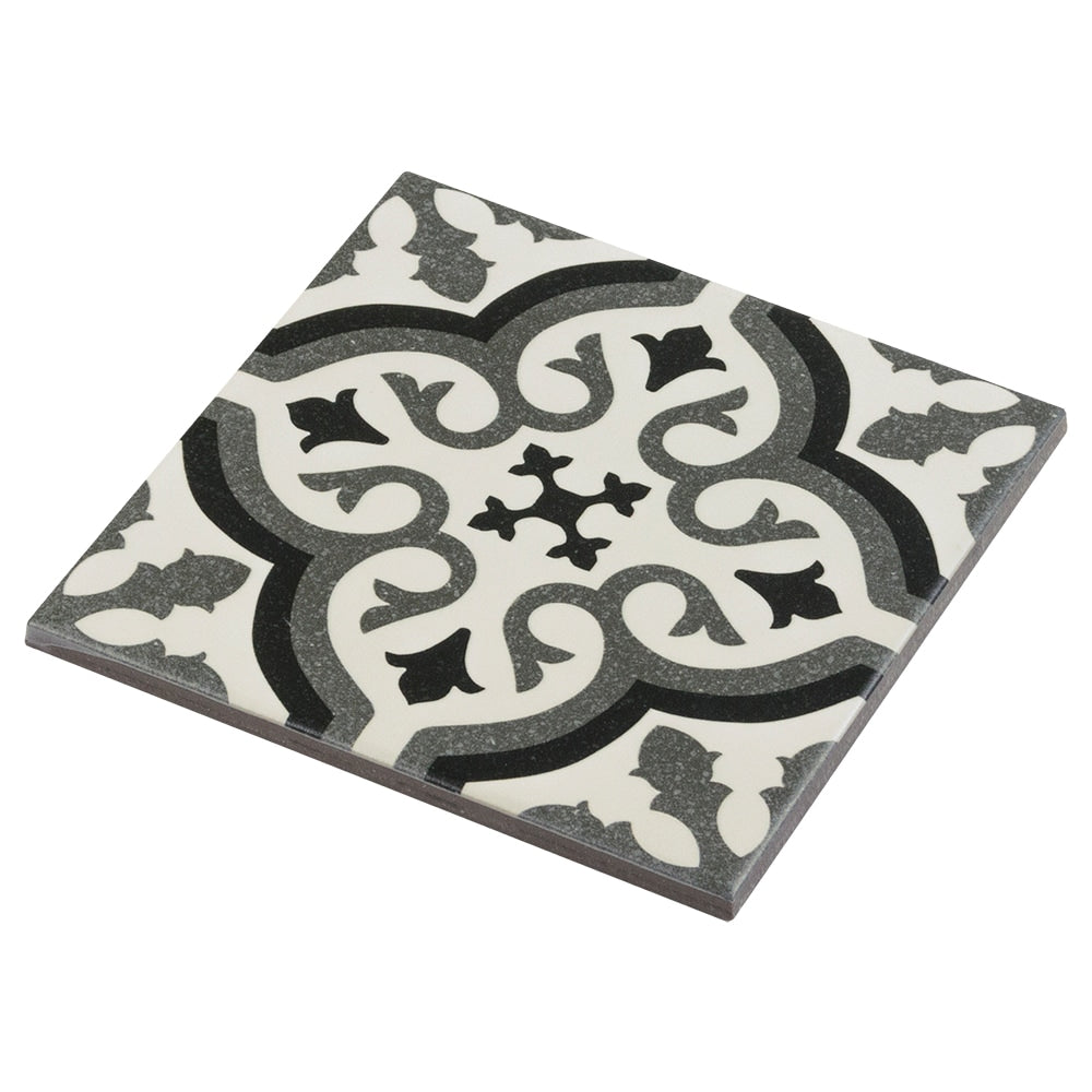 Elida Ceramica Lolita Deco Squares 6-in x 6-in Matte Porcelain Encaustic Floor & Wall Tile